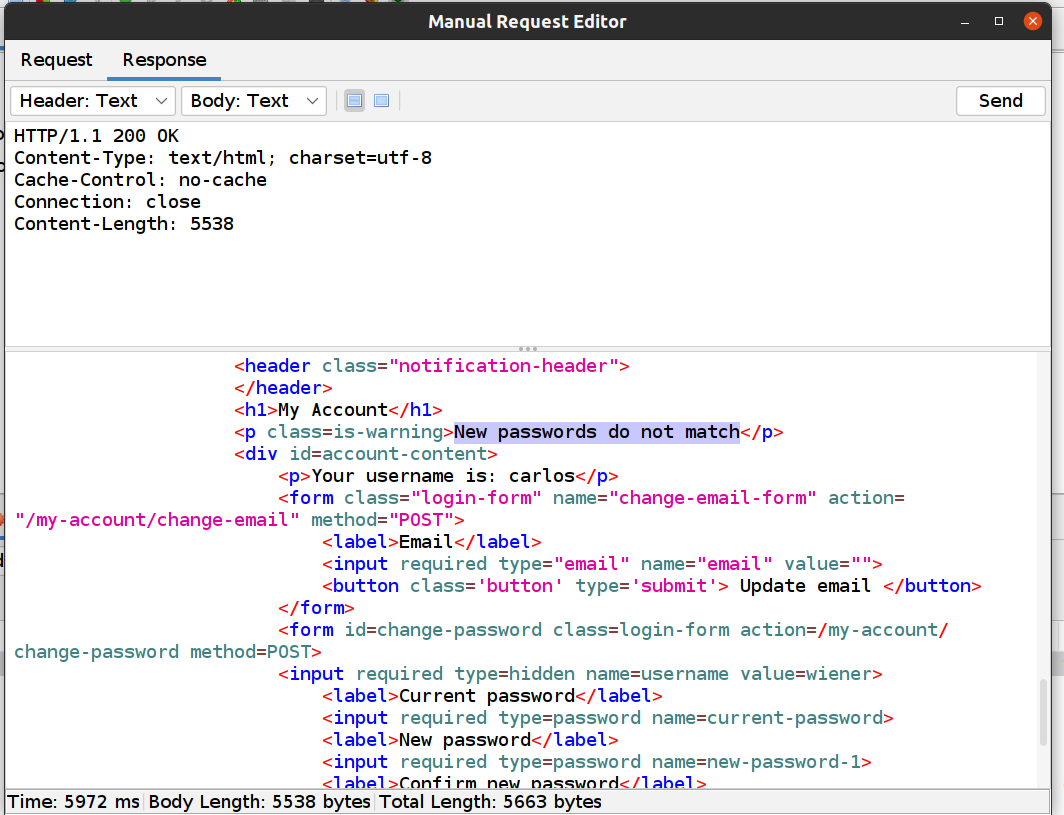 New Password Does Not Match