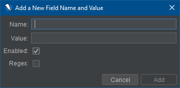 A screenshot of the Value Generator&rsquo;s add dialog